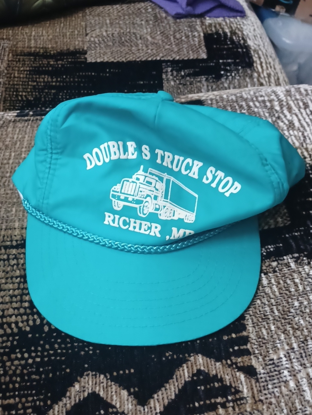 4/$40 Teal Nylon Cap With Branded Truck Graphic - O/S (Women)